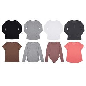 Lot of 8 Mixed Brand Shirts XL New & Used Long Short Sleeve Tops Bundle Neutral